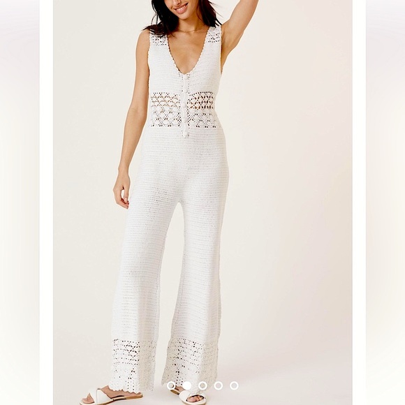 Magali Pascal Ingrid Crochet Jumpsuit in Off White. Size Small. NWOT - Picture 7 of 16
